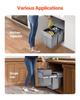 Double 20Lx2 Pullout Waste Container Under Cabinet Kitchen Bin Trash Can