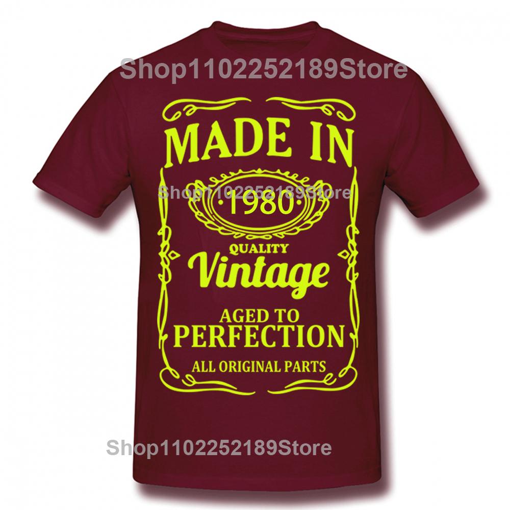 Novelty Awesome Made In 1980 Vintage T Shirts Graphic Streetwear Short Sleeve Birthday Gifts Father Dad T-shirt Mens Clothing