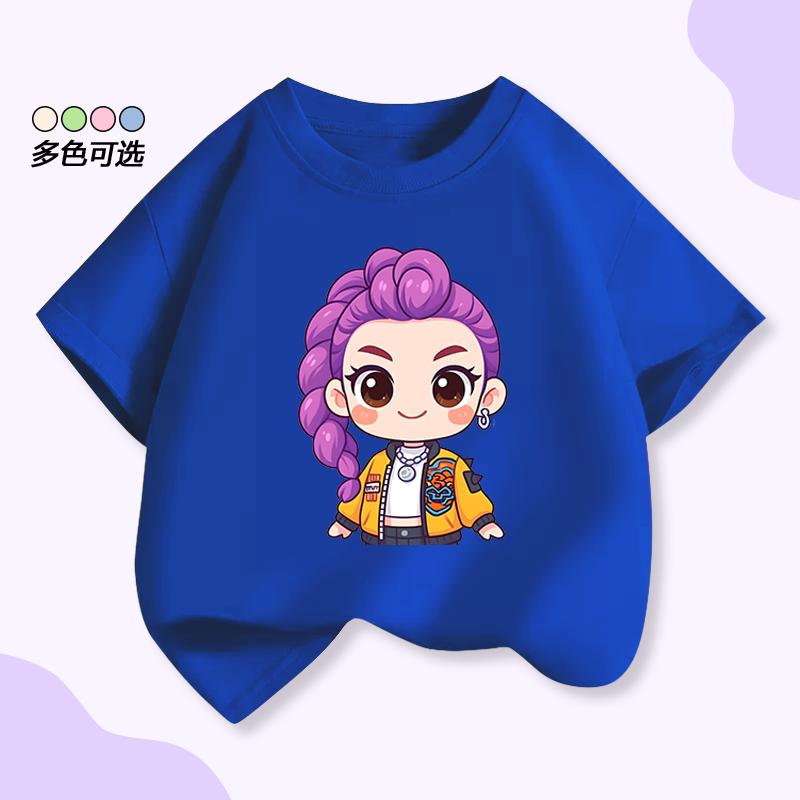 Summer New Round Neck Top K-pop Demon Hunter Girl Group Rumi
