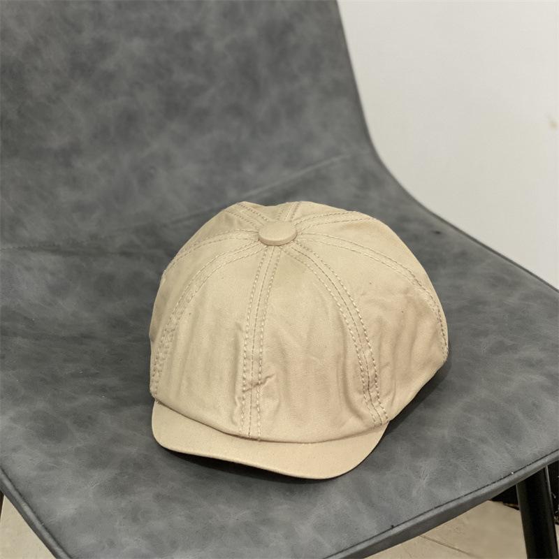 JYL TS DIY Washed Beret Women Spring Korean Solid Color Painter Hat Cotton