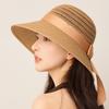 Summer Straw Sun Hat Women's Bow Outdoor Seaside Vacation Sunscreen Hat
