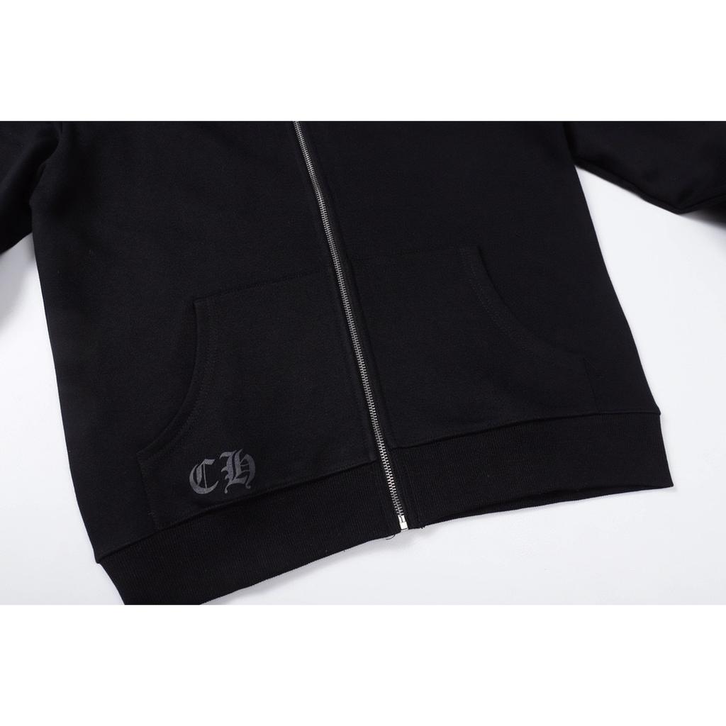 826 CHROME HEARTS 2025 Autumn and Winter New Plus Size Classic Style Logo Zipper Hooded Sweatshirt, Suitable for Couples To Wear