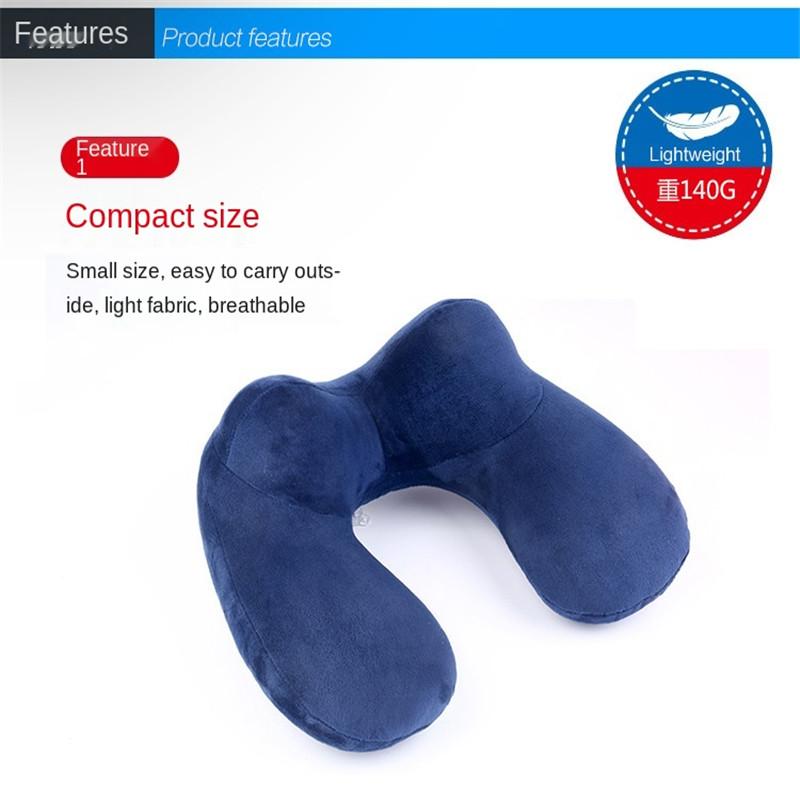1 Set U-Shape Travel Pillow Air Inflation Neck Pillow Comfortable Pillows For Sleep Home Airplane Pillow With Eye Mask Earplugs
