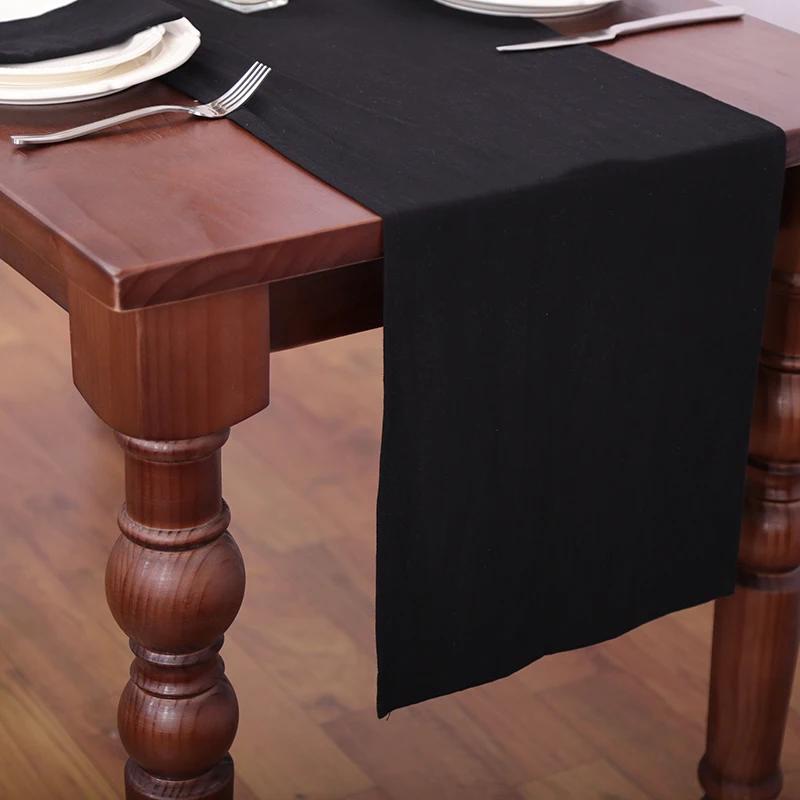 100% Cotton Ruffle White Table Runners For Rustic Wedding Decoration Baby Shower Birthday Party Living Room Kitchen Dinner Decor