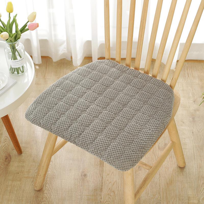 Kord Kissen in Hufeisenform Dickes Stuhlkissen Nordisch Einfarbig Abnehmbar Waschbar Sitzkissen Schlicht Rutschfest Hüftkissen mit Bändern
