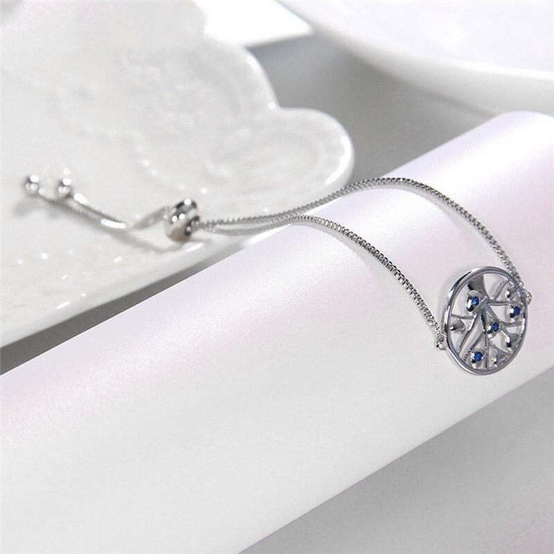 925 Sterling Silver Adjustable Size Life Tree Chain Bracelet For Women Authentic Silver Jewelry Gift Pulseira Prata 925 Feminina