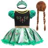 Summer Cool Swimsuit Infant and Toddler Cosplay Anna Princess Dress + Headband + Crown Necklace Gloves Accessories Set