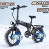 Nové H20 Pro 2000W Skládací Elektrické Kolo 48V23AH 20palcové Silné Pneumatiky Duální Motor Terénní MTB
