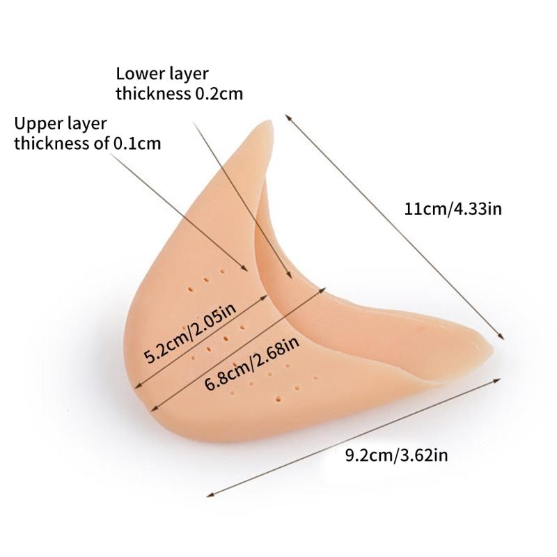 Ballet Pointe Toe Pad Gel Toe Protectors with Hole for Women Soft Silicone Gel Toe Pouches Ballet Toe Covers Toe Caps