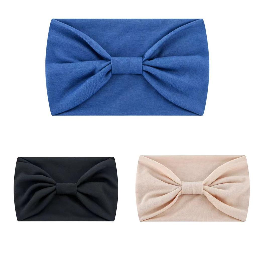 Solid Wide Headband Women Hair Accessories Bowknot Turbans Head Band Wash Face Make-up Sports Running Yoga Headbands