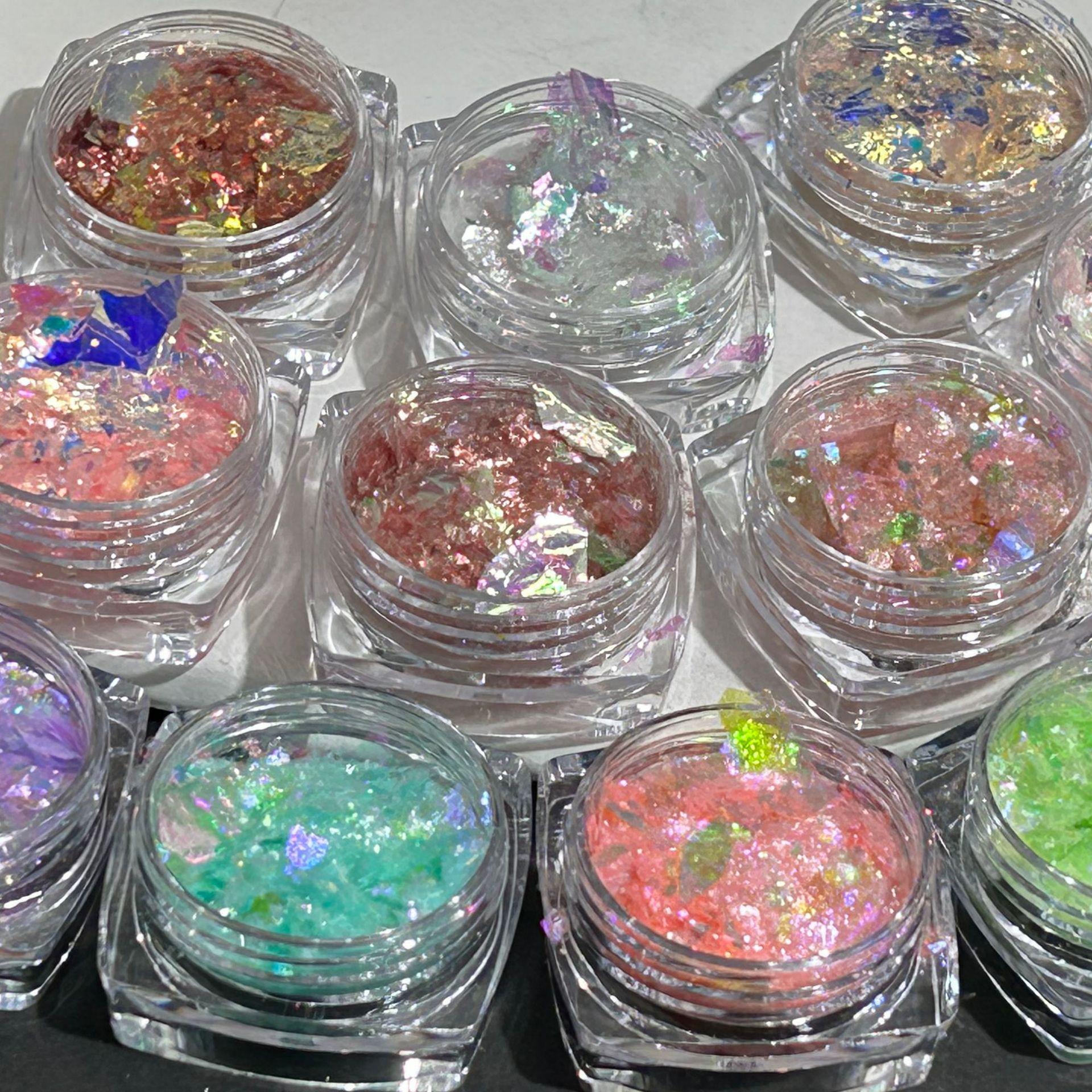 

Aurora Opal Pink Ice Flake Iridescent Nail Art Jewelry 0.5 grams