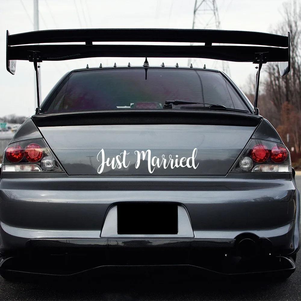 Just Married Wedding Slogan Car Windshield Window Banner Sticker PVC Vinyl Decal Personalised Car Decoration Wedding Supplies