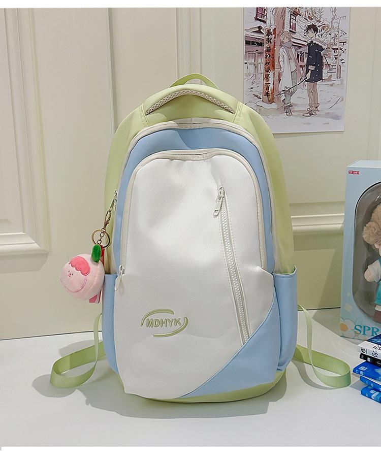 School bag Korean version fashionable versatile backpack new large-capacity literary college style school bag contrasting color casual simple backpack
