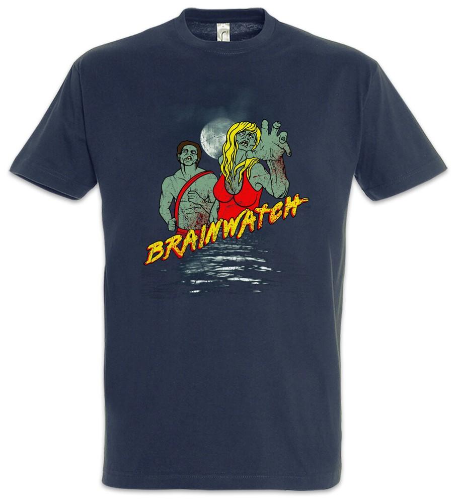 

Brainwatch Men s T-Shirt Horror Zombie Baywatch Hasselhoff Malibu S