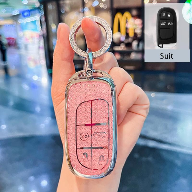 

Female Key Case for Jeep Renegade Grand Cherokee Dodge Ram Charger 1500 Challenger Chrysler 300C Journey Remote Car Key Cover
