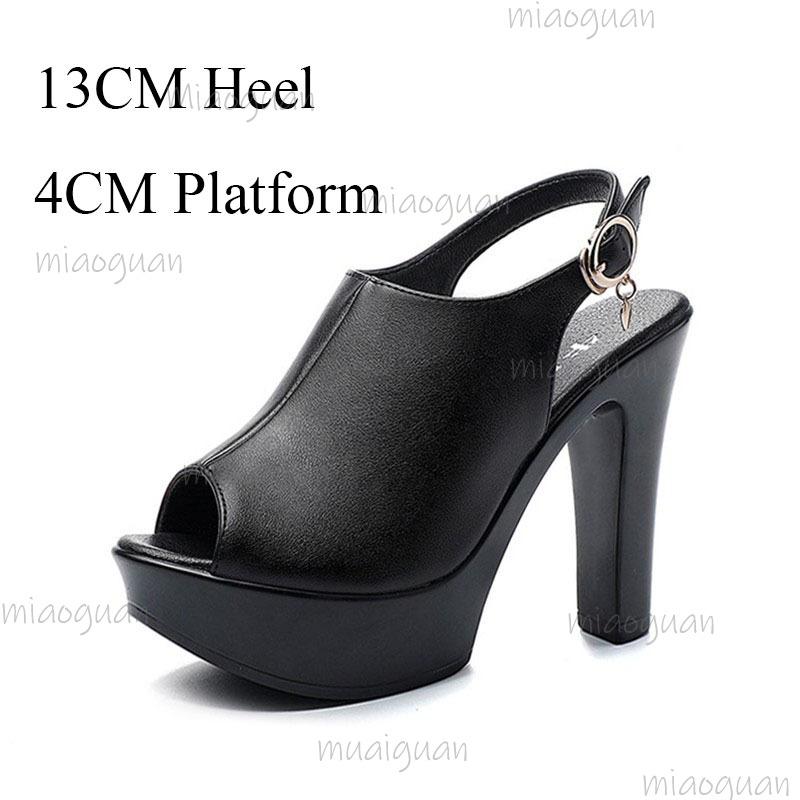 Black High Heel Peep Toe Platform Sandals Women s Summer Fashion Shoes Buckle Strap Non-Slip Elegant Footwear Sandalias De Mujer 34 4270₽