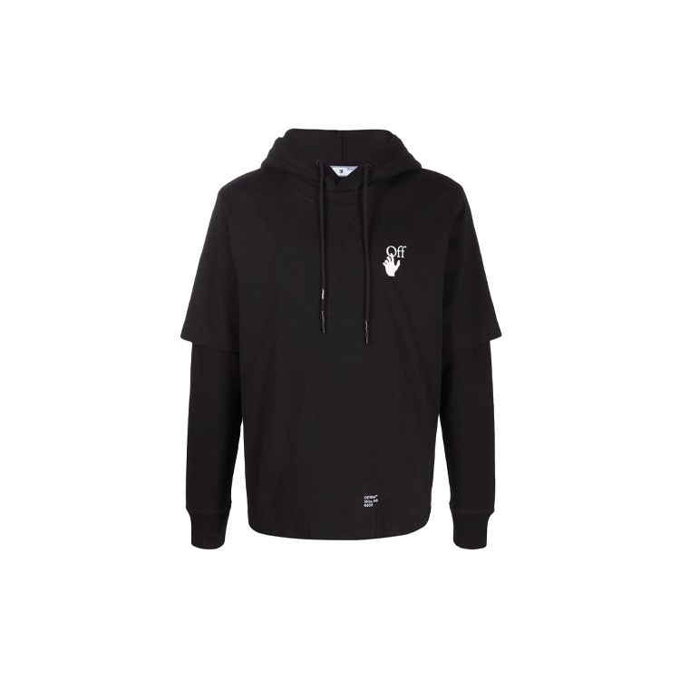 

Off-White Caravaggio Arrow DBL Sleeve Hoodie Black Men Tops OMBB087F21FLE0051001 S