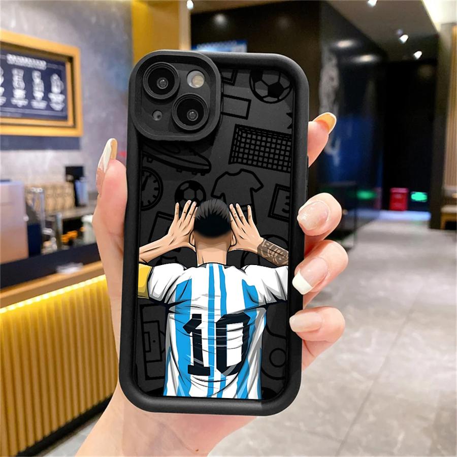 Soft TPU Phone Case for iPhone 14 Pro 14 11 12 Mini 15 Plus 16e 13 Pro MAX 11 XS XR 16 Plus Cartoon Football Number