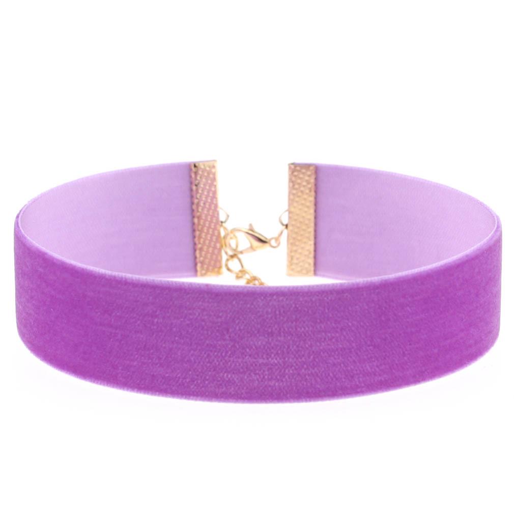 

Европейский минималистский ретро-панк-готический бархатный чокер-колье светло-фиолетовый