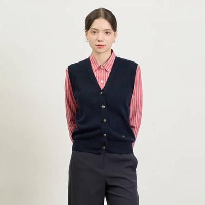 Button Up V Neck Knit Vest B5s1k504