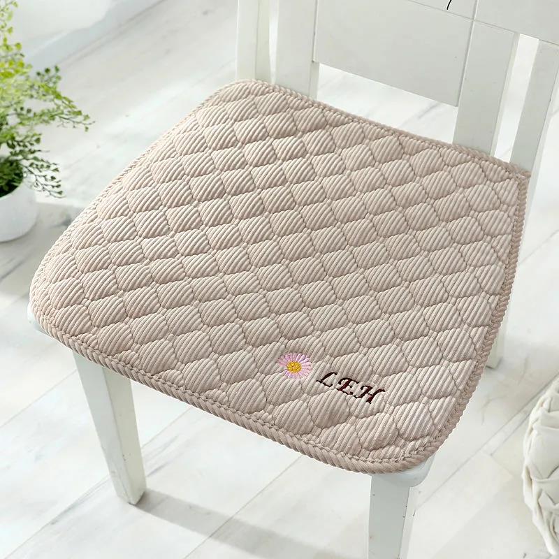 Dining Chair Cushion Four Seasons General Plush Chair Cushion Thickened Anti-slip Strap Stool Cover Cushion