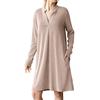 Women's Fall Winter Ribbed Knit Dress Casual Long Sleeve V Neck Mini Dress Loose Pullover Sweater Dress with Pockets