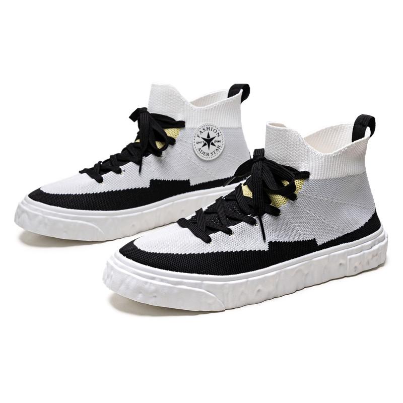 Scarpe da Ginnastica Tessute Primavera 2025 Uomo Mid-top Tela Sneakers Uomo Casual Scarpe Bianche