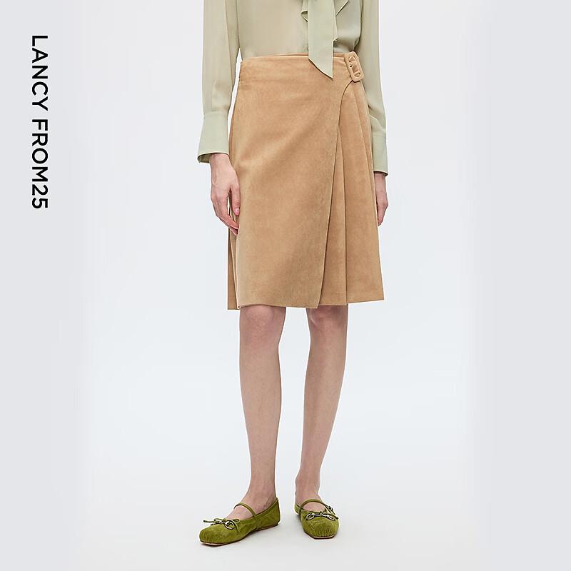 LANCY Women's Pleated A-Line Midi Skirt