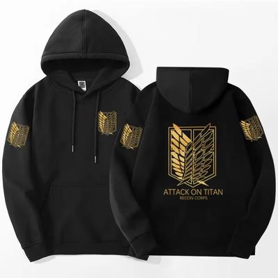 Hot Anime Attack On Titan Printed Hooded Sweatshirt Wome Men Harajuku Round Neck Sweater Sleeve Sportswear
