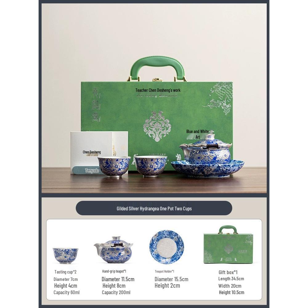 

Forbidden City Gilt Silver Tea Set: Elegant Gift for Elders, Teachers, Business, Foreigners & Housewarming