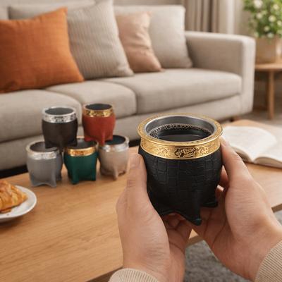 Durable 180 ML Stainless Steel Double Wall Cup Flat Bottomed Rust-proof Mate Cup Tortoiseshell Pattern Drinking Mug Kitchen