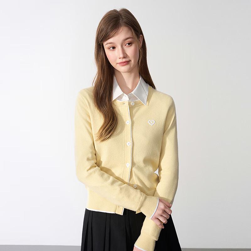 LEDING 2025 Heart Embroidery Knit Cardigan