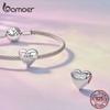 Bamoer 925 Silver Titanic Series Love Shape Beads Ship Anchor Charms for Women Bracelet Bangle DIY Valentine's Day Gift