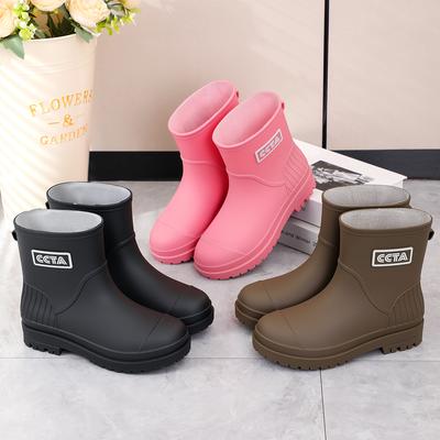 Rain Shoes Women's New Thick-soled Wear-resistant Shoes Kitchen Work Non-slip and Anti-rain Boots Warm Soft-soled Rubber Shoes