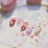 Tomoni Little Bear Red Scarf Nail Stickers: Cute Spring Shell Light Decorations