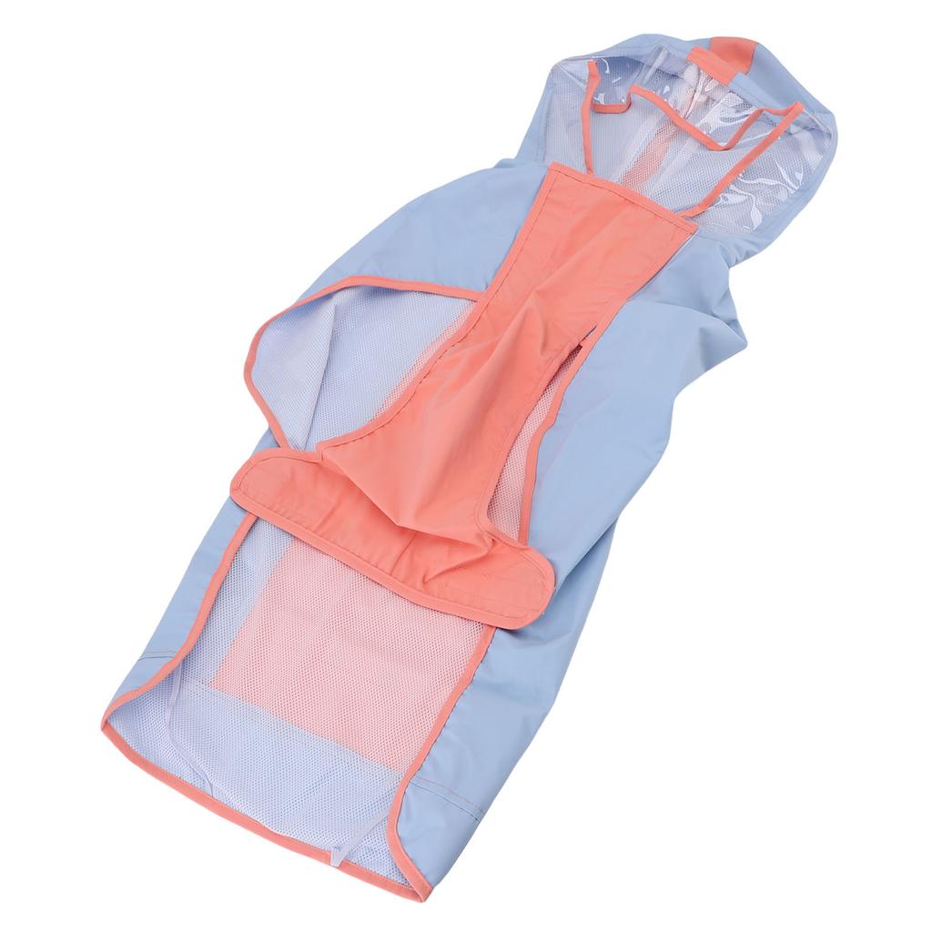 Large Dog Raincoat Windproof Waterproofing Pet Hooded Rain Jacket with Reflective Strap Convenient Leash Hole