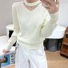 26 Spring style hanging neck V-neck slimming knitted fashionable sweater versatile knitted sweater for women