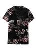 Women's Lace High-Neck Printed Mesh Top - Stylish Spring/Summer Fashion