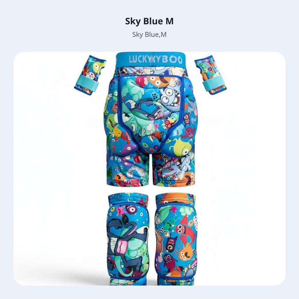 Kids Ski Protective Gear, Cartoon Padded Suit, Impact-Resistant Hip Pants, Snowboard Protection for Boys and Girls