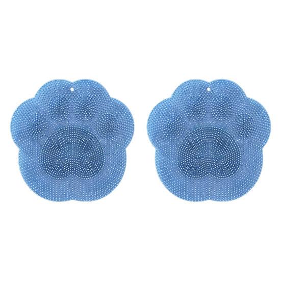 2Pcs Shower Foot Scrubber Mat, Foot Massage Pedicure Pad with Soft Silicone Bristles, Gentle Deep Cleansing Shower Foot Wash Mat