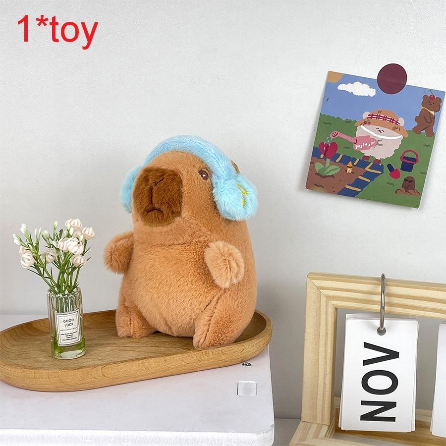Music Capybara Plush Toy With Headphone Style Creative Decor For Kids And Teens