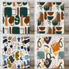 Modern Abstract Print Shower Curtain Bathroom Fabric Polyester Waterproof Minimalist Line Shower Curtains Bath Decor with Hooks