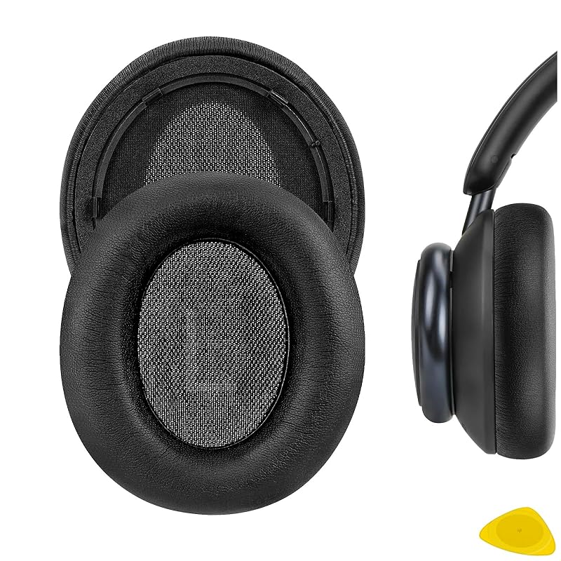 

Geekria ear pads QuickFit compatibility pad anchor Anker Soundcores Life Q45, Space Q45 Compatible with headphones ear/ear cup (Protein leather/black)