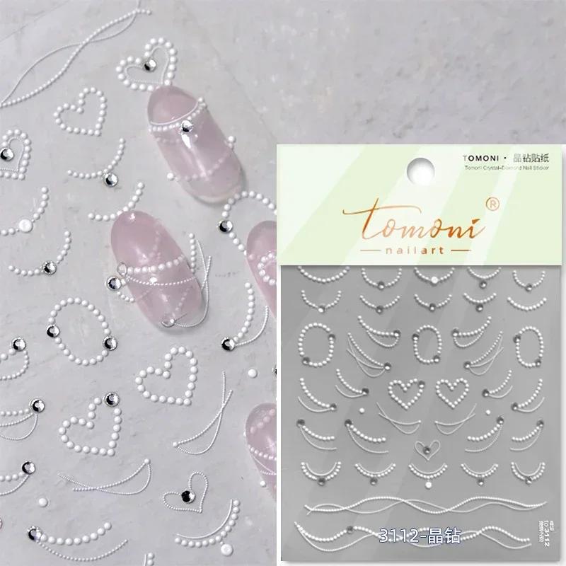 Gold Silver Love Star Moon Geometric Lines Necklace Stamping Retro Soft Self Adhesive Nail Art Sticker Manicure Decal