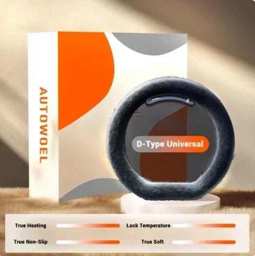 

Графеновая беспроводная греющаяся накладка на руль Универсальная Зимняя Кожа Замша Ручной Шов Плюш для Украшения Автомобиля Аксессуар