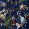 Navy Blue Christmas Fleece Blanket with Gold Lettering, Nutcracker Ballet Dancer Design, Classic Holiday Throw for Sofa Decor
