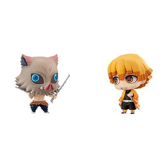 MegaHouse Chimi Mega Buddy Series Demon Slayer: Kimetsu no Yaiba Agatsuma Zenitsu & Hashibira Inosuke Set, Approx. 65mm PVC Pre-painted Figure