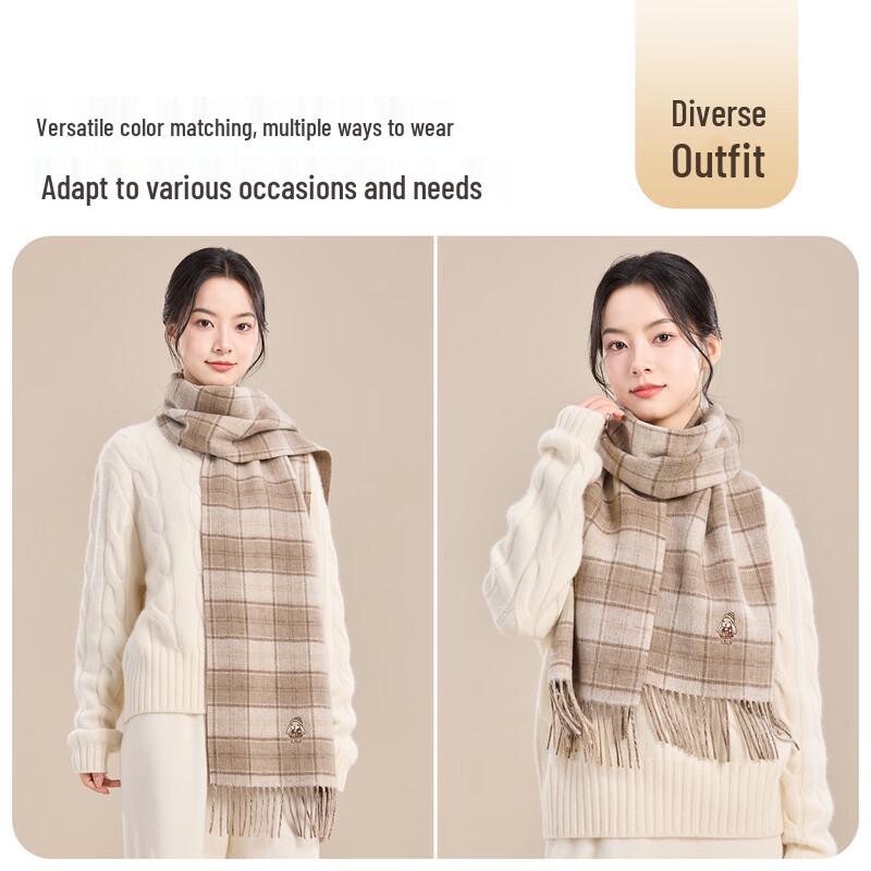 JIUMU Women's 100% Pure Wool Scarf and Shawl