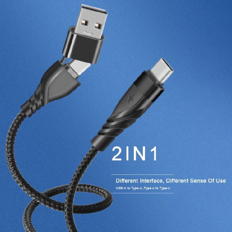 USB TypeC Cable, Supports USB-A to TypeC, Type-C to Type-C 65W Fast Charging and