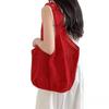 Red Romantic Knitted Shoulder Bag - Retro Mesh Hollow-Out Handbag